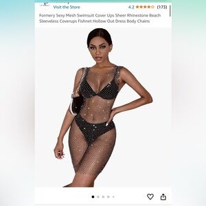 Women’s Mesh Coverup with Rhinestones